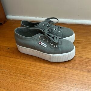 Superga Women's Gray Platform Sneakers to elevate your look!